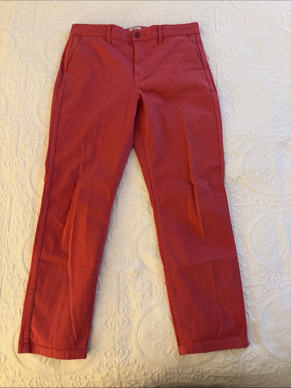 J. Crew Coral Straight-Leg Pants